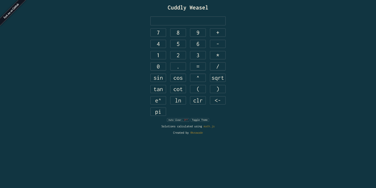 Screenshot of a calculator web application.